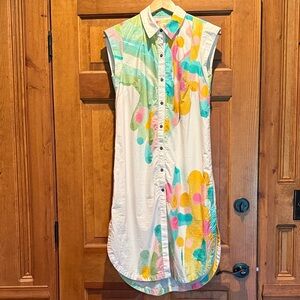 Anthropologie Maeve The Lillian Cap Sleeve Shirt Dress size xs petite